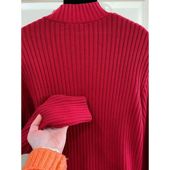 Landsend Men’s Heavy Crew Neck 1/4 Zip Sweater Size XL - Picture 5 of 8